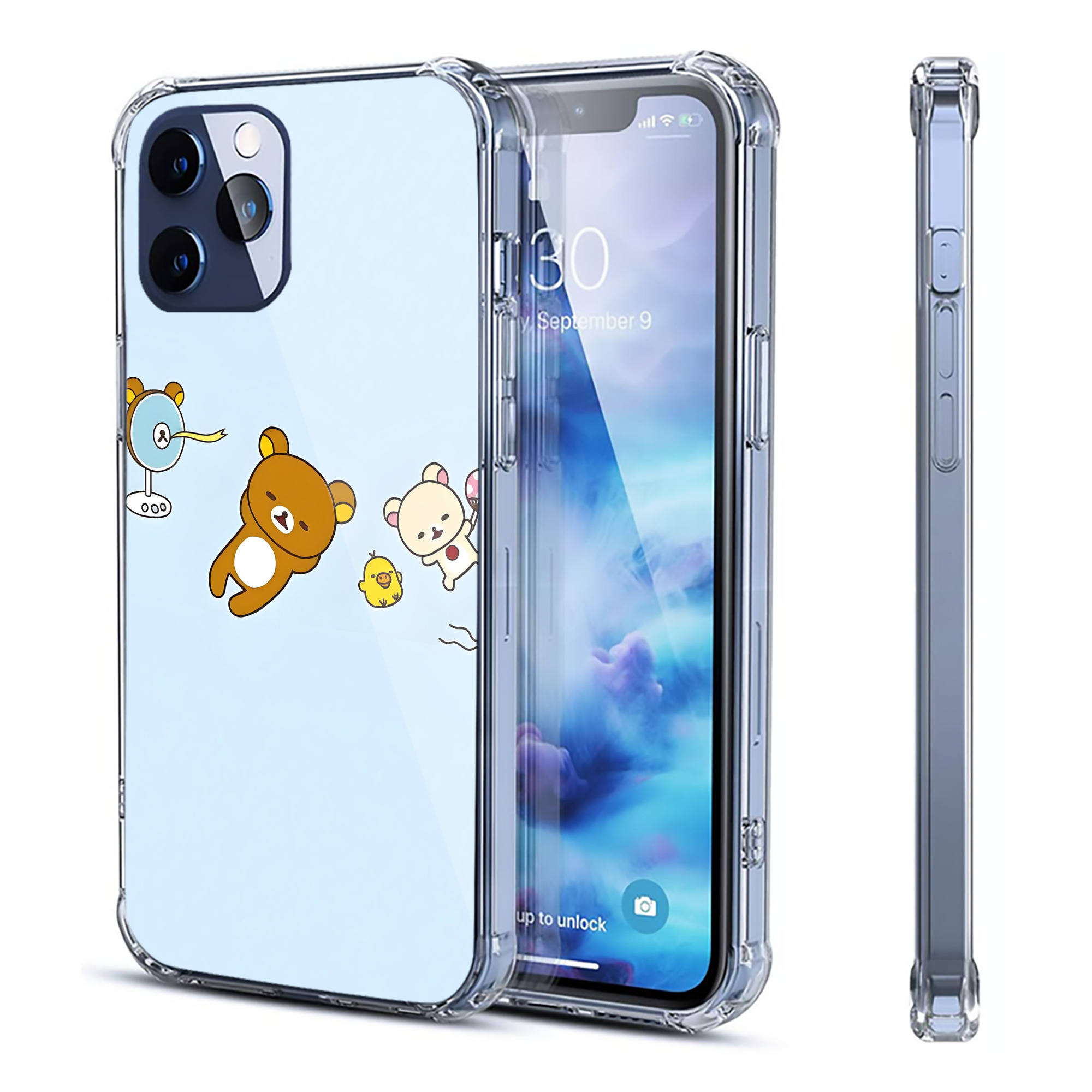 （画像用） リラックマ リラックマ キイロイトリ Rilakkuma Korilakkuma Kiiroitori 【iPhone 12シリーズ対応】透明スマホケース（クリアソフトケース）